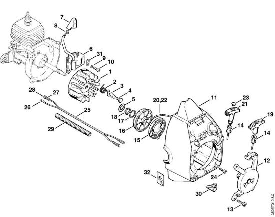 Impianto di accesione, dispositivo di avviamento FC 44 FC 44 brand Stihl